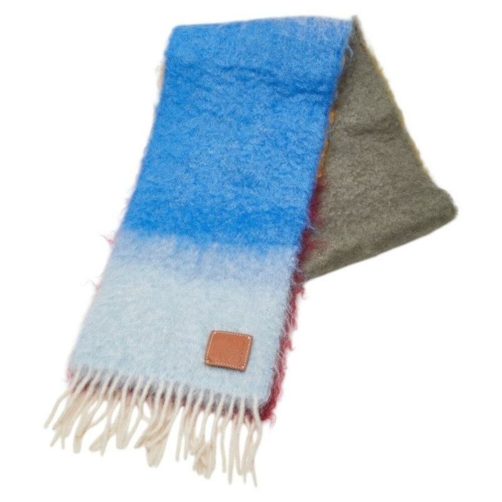 Loewe Anagram Stripe Wool Mohair Scarf Multicolor